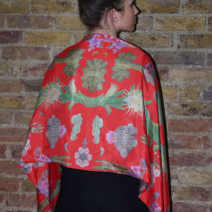 Back of Silk Wrap in Cactus Mexicanos