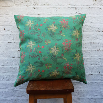 Carolina Posies Cushion in Jade