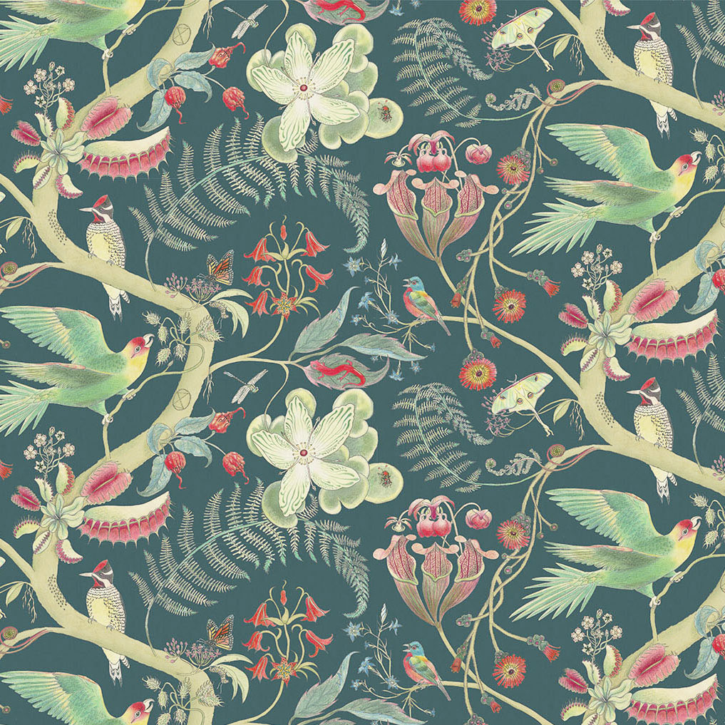 Linen CarolinaParakeet Forest 25C NewtonPaisley